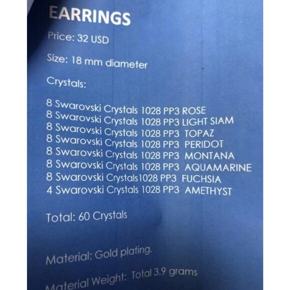 Diane Von Furstenberg DVF Multicolor Swarovski Toggle Necklace Earrings Set NWT - Picture 10 of 13